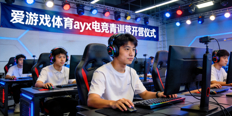 爱游戏体育ayx电竞青训营开营仪式，年轻学员正在认真训练